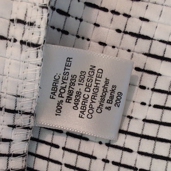 Christopher and Banks SzXL 3/4 Sleeve Black&White Floral Jacket w 1 Button EUC - Picture 8 of 13